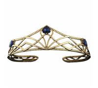 Vintage Crystal Tiaras Crowns Princess Queen Diadems Wedding Bridal Hair Accessories Women Headwear Jewelry para Bodas(Gold Blue)