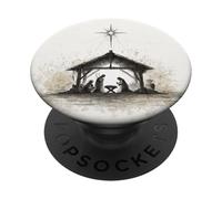 Vintage Cute Christmas || Estilo religioso/Belén PopSockets PopGrip Adhesivo