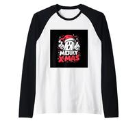 Vintage Cute Ghost Christmas Camiseta Manga Raglan