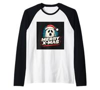 Vintage Cute Ghost Christmas Camiseta Manga Raglan