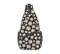 Vintage Daisy Flowers Sling Bag, Chest Bag Daypack, Crossbody Sling Mochila para Viajes Deportes Correr Senderismo