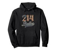 Vintage Dallas 214 - Código de área Patriot USA Bandera estadounidense Texas Sudadera con Capucha