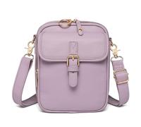 Vintage Damen Umhängetasche aus Leder,Retro Handy Crossbody Bag zum Umhängen,Geldbörsen,Klein Reisen Taschen Diebstahlsichere Tasche mit Breitem Schultergurt,3 fächern,10 Kartenenschlitz, morado