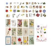 Vintage Decals for Crafting - Multipurpose Scrapbooking Decorative Stickers | 60PCS DIY Aesthetic Supplies, Colorful Decorations Card Making, Photo Album