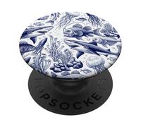 Vintage Deep Sea Creatures Marine Animal Life Pattern PopSockets PopGrip Adhesivo