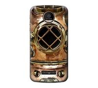 Vintage Deep Sea Diving Helmet Funda Carcasa Case para Motorola Moto Z Force, Z Play