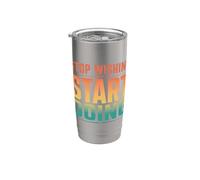 Vintage Deja de Desear Empezar a Hacer Gimnasio Motiv Vaso térmico de acero inoxidable de doble pared