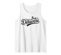 Vintage Delaware Script Retro Swoosh Men's Women's Tween Camiseta sin Mangas