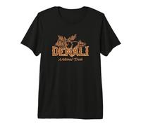 Vintage Denali National Park Alaska Senderismo Camping Souvenir Camiseta Premium