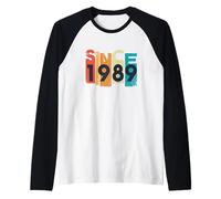 Vintage Desde 1989 Año Retro Look Camiseta Manga Raglan