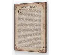 Vintage Desiderata Poem Poster - The Complete Go Placidly Quote on Antique-Style Paper, Serene Decor for Home or Counseling Office(Framed,08x12inch(20x30cm))