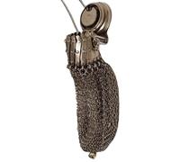 Vintage Design English Coin Purse, 1920s Metal Coin Holder, Twist Lid Coin Pouch, Chain Mail Coin Purse for Coin, Change Purse, Retro Travel Holder, Outdoor, Event, Home, Parties, Atributo único,