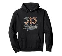Vintage Detroit 313 Código de área bandera americana inglés antiguo D Sudadera con Capucha