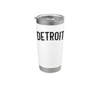 Vintage Detroit MI Auténtico Retro Home Pride Vaso térmico de acero inoxidable de doble pared