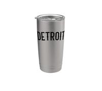 Vintage Detroit MI Auténtico Retro Home Pride Vaso térmico de acero inoxidable de doble pared