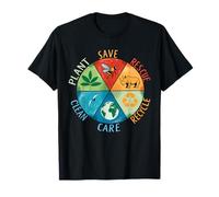 Vintage Día de la Tierra Salvar Abejas Rescate Animales reciclan plástico Camiseta