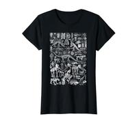 Vintage Dinosaurio fósiles T-Rex Paleontología Jurásico Periodo Camiseta gráfica económica, Mujer, Negro, M