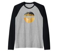 Vintage-Disco-Música 90 Festival Skyline-Italia-Milán-Milano Camiseta Manga Raglan