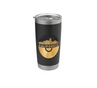 Vintage-Disco-Música 90s Feste-Festival Skyline-California Vaso térmico de acero inoxidable de doble pared