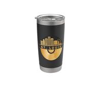 Vintage-Disco-Música 90s Feste-Festival Skyline-Saint-Louis Vaso térmico de acero inoxidable de doble pared