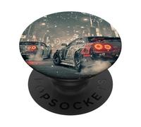 Vintage Distress JDM Drift Race Cars Tokio Street Racing Art PopSockets PopGrip Adhesivo
