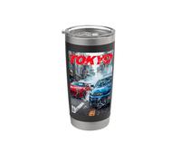 Vintage Distress JDM Legendary Drift Race Cars Tokyo Street Vaso térmico de acero inoxidable de doble pared