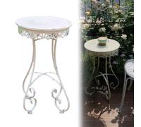 Vintage Distressed Iron Round Coffee Table, Outdoor Bistro Side Table | Accent Table with Old Texture, Patio Plant Stand for Patio Garden Balcony Tea Corner