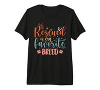 Vintage Dog Rescued Is My Favorite Breed Puppy Dogs Lovers Camiseta Premium