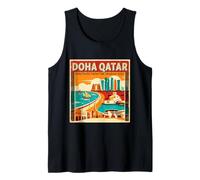 Vintage Doha Qatar Travel Souvenir Landmark Turista Regalo Camiseta sin Mangas