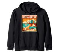 Vintage Doha Qatar Travel Souvenir Landmark Turista Regalo Sudadera con Capucha