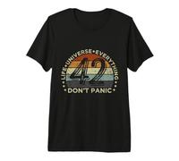 Vintage Don't Panic Life El Universo Y Todo 42 Camiseta Premium