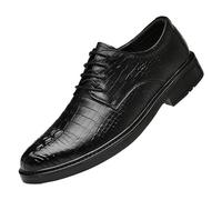Vintage Dress Formal Shoes for Men Faux Leather Lace-up Round Toe Classic Non Slip Anti-Slip Casual Business Party Wedding(Noir,40 EU)