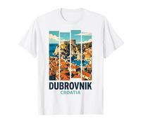 Vintage Dubrovnik Croatia Old Town Retro Travel Camiseta