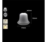 Vintage E27 Frost White Glass Shade Replacement with 4.2cm Opening, Frosted 42mm Hole Bell Shaped Lampshade for Pendant Lighting(12 D17cm)