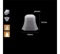 Vintage E27 Frost White Glass Shade Replacement with 4.2cm Opening, Frosted 42mm Hole Bell Shaped Lampshade for Pendant Lighting(19 D16.4cm)