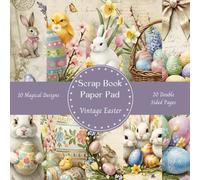 Vintage Easter Scrapbook Paper Pad Decorative Patterned 8" x 8": Cardmaking Junk Journal Decoupage Aesthetic Mixed Media Art Collage 10 designs 20 double sided pages.