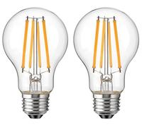Vintage Edison Bombillas LED A60 de Filamento LED E27, Luz Blanca Cálida 2700K, 6W, 600LM Decoración Iluminación para Hogar, Cafés, Bares (2700K-Blanco Cálido, 6W)