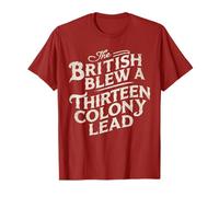 Vintage El británico sopló un trece colonia plomo rojo Camiseta
