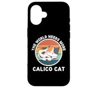 Vintage El Mundo Necesita más Calico Cat Retro Gats Lover Carcasa para iPhone 16