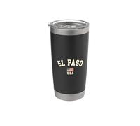 Vintage El Paso USA Bandera Americana Texas Cool Souvenir Retro Vaso térmico de acero inoxidable de doble pared