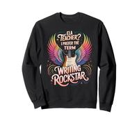 Vintage ELA Profesor ESCRITURA ROCKSTAR Unicorn Arts Sudadera