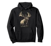 Vintage Elk Bosque Vida Silvestre Naturaleza Senderismo Rutas Sudadera con Capucha