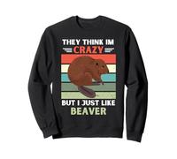 Vintage Ellos piensan Que Estoy Loco Pero me Gusta el Amante de los castores Sudadera