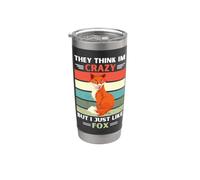 Vintage Ellos piensan que estoy loco, pero me gusta Fox Lover Vaso térmico de acero inoxidable de doble pared