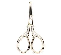 Vintage Embroidery Scissors Stainless Steel Retro Style Sharp Blade Precision Cutting Tool for Embroidery Needlework Sewing Crafts Handmade DIY 9.3cm Gold Plated Mirror Polished (Cabeza redonda