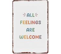 Vintage Emotion Acceptance Mantra Tin Wall-Art 12x8 Inch