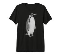 Vintage Engraving Penguin Wildlife Drawing Camiseta Premium