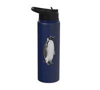 Vintage Engraving Penguin Wildlife Drawing Stainless Steel Insulated Water Bottle