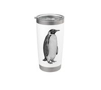 Vintage Engraving Penguin Wildlife Drawing Vaso térmico de acero inoxidable de doble pared