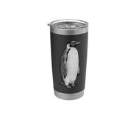Vintage Engraving Penguin Wildlife Drawing Vaso térmico de acero inoxidable de doble pared